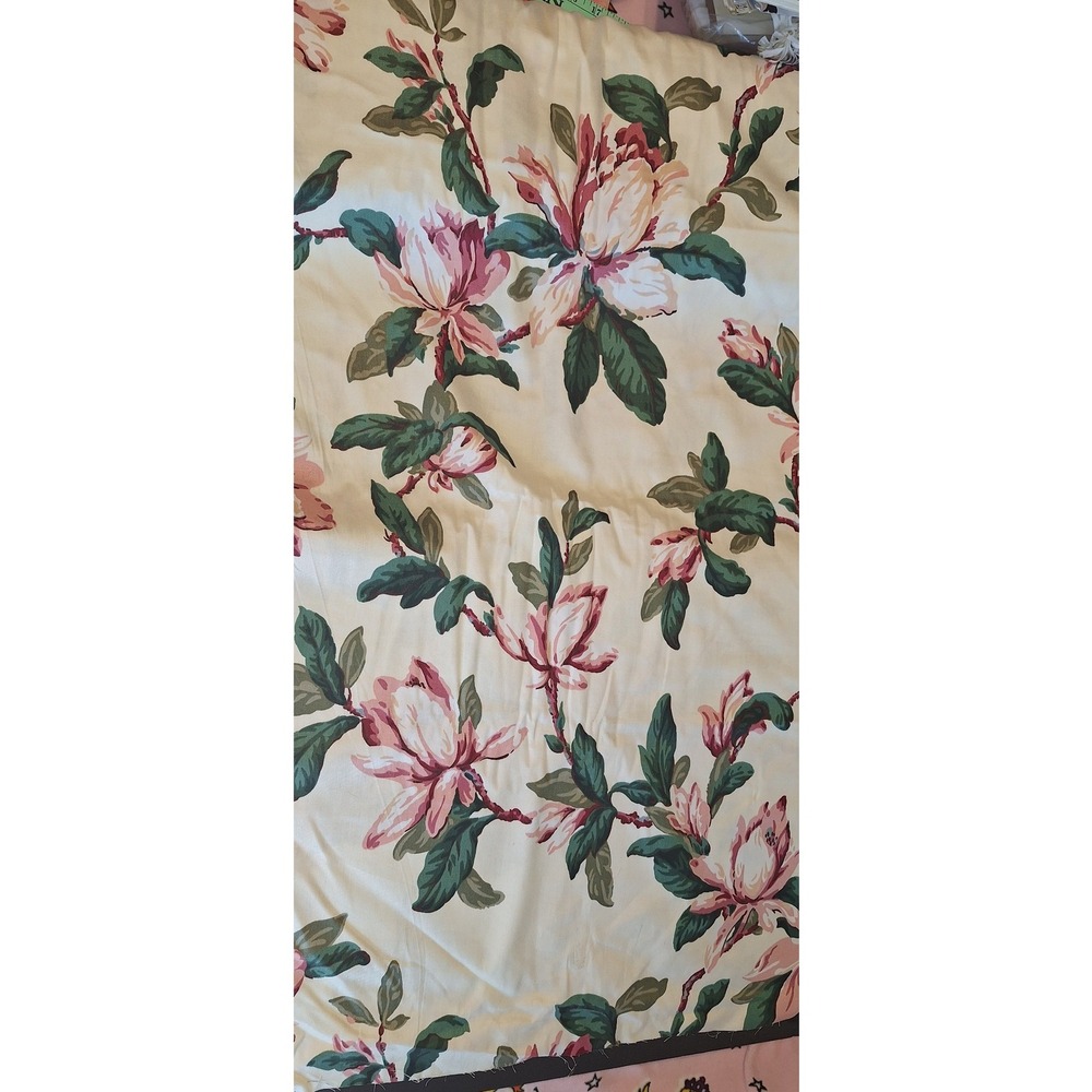 Waverly Metropole Floral Cotton Fabric Pink Magnolia Screen Print 54 in x 1 yd